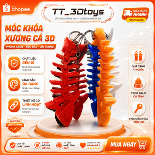 Móc Khóa Xương Cá 3D In Cao Cấp - Đồ Chơi Trang Trí Cá Tính