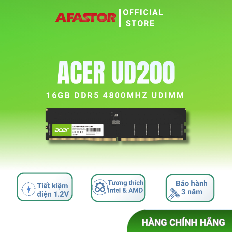 ACER UD200 16GB DDR5 4800MHz UDIMM | Hiệu Năng Vượt Trội, Bảo Hành 3 ...