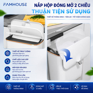 Thùng rác treo tủ bếp dán tường đa năng có nắp, thùng rác nhà bếp treo cánh tủ tiện lợi, thùng rác nhà vệ sinh dán tường