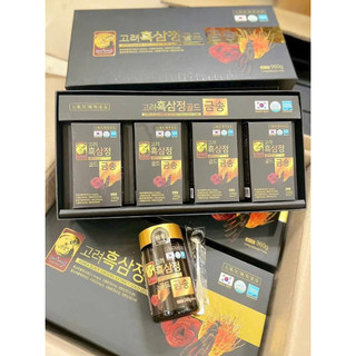 [ Nội Địa Hàn ] Cao hắc sâm đông trùng hạ thảo nấm linh chi hàn quốc, hộp 4 lọ x 240g - Korean black red ginseng gold