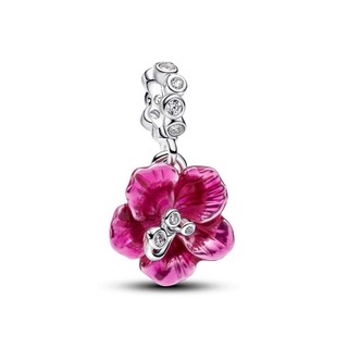 [Pandora Cycle D26] Charm Treo Pandora Bạc Hoa Dâm Bụt - Sắc Hồng Rực Rỡ