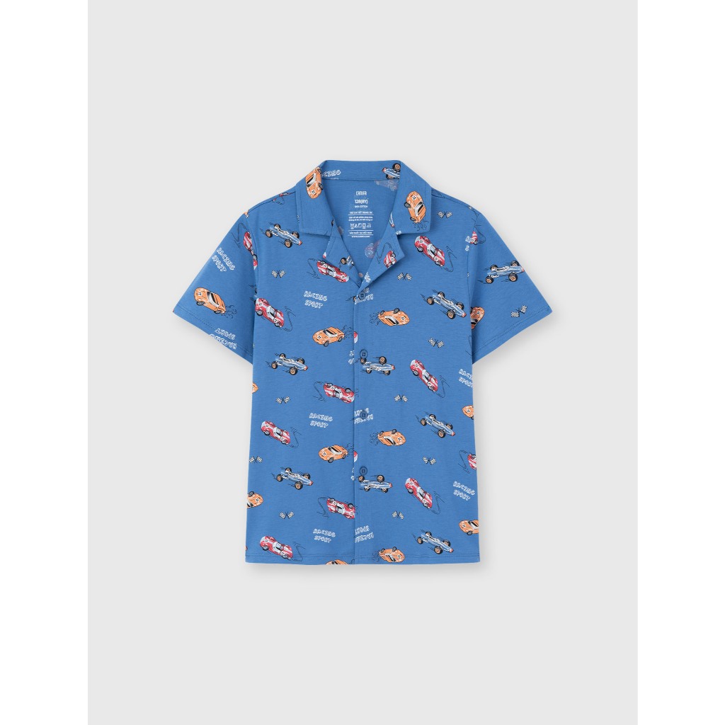 Bộ quần áo bé trai CANIFA bộ pyjama cộc tay quần short chất cotton 100% mềm mịn thoáng mát 2LS26S006