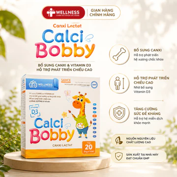Canxi cho bé CANXI BOBBY TW Hanopharco, hộp 30 gói hi i