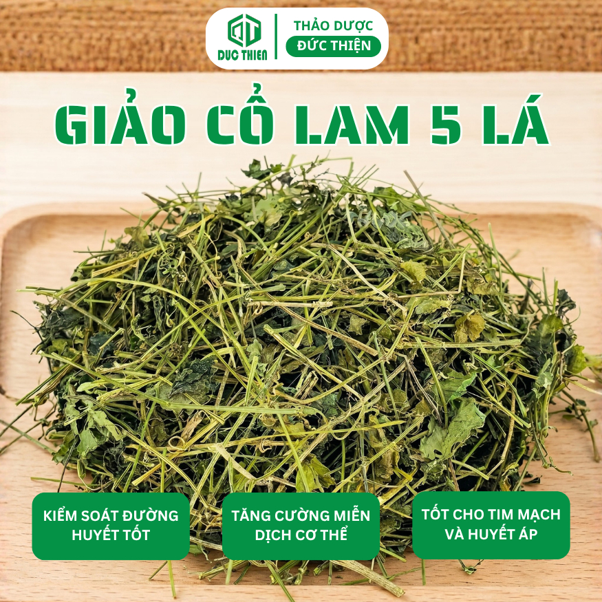 250g, 500g Giảo Cổ Lam 5 lá Loại 1 Đức Thiện (Khô, Sạch, Thơm) - Hỗ Trợ Tiểu Đường, Huyết Áp