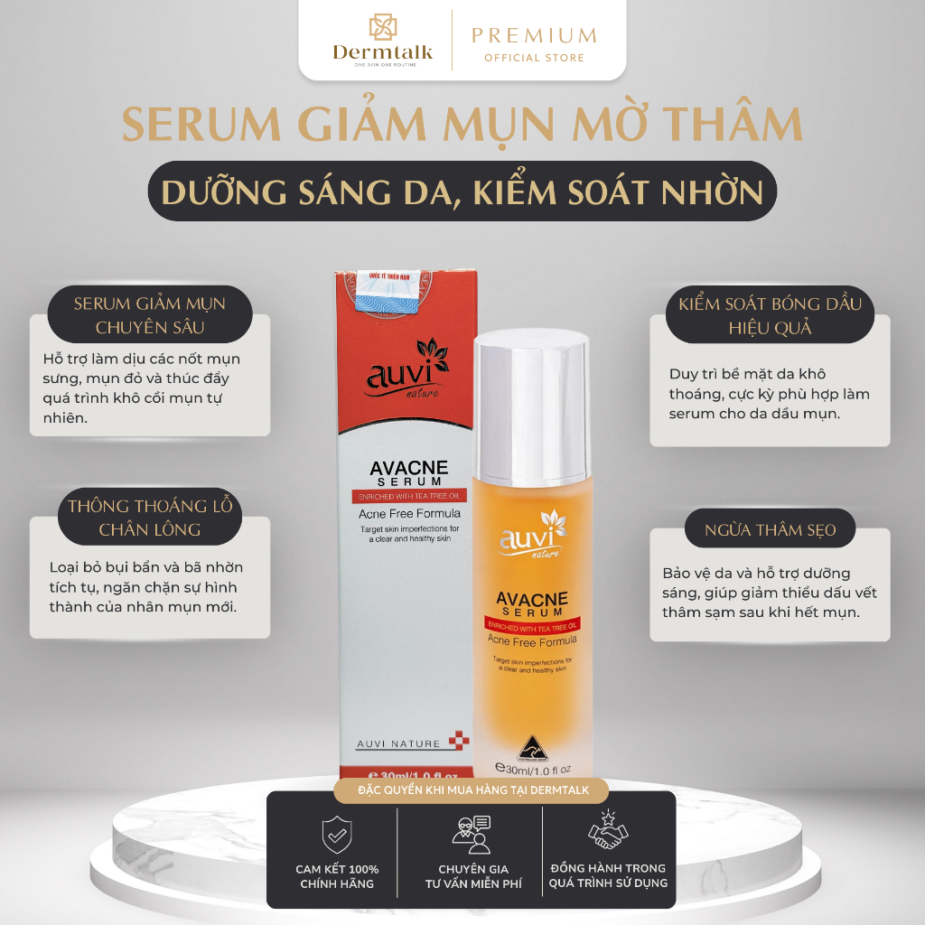 Serum giảm mụn mờ thâm Auvi Nature Avacne Serum (30ml) - Serum cho da dầu mụn & kiểm soát nhờn