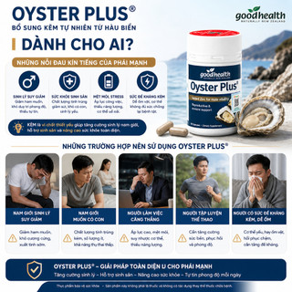 Viên uống Oyster Plus Goodhealth giúp bổ sung kẽm và dưỡng chất cho nam giới hỗ trợ sinh lý nam giới