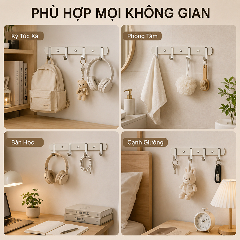𝐎𝐥𝐢𝐟𝐞 Móc Treo Quần Áo Đa Năng Móc Treo Quần Áo Dán Trường Móc Dán Treo Đồ Chịu Lực Cây Treo Quần Áo Trong Phòng