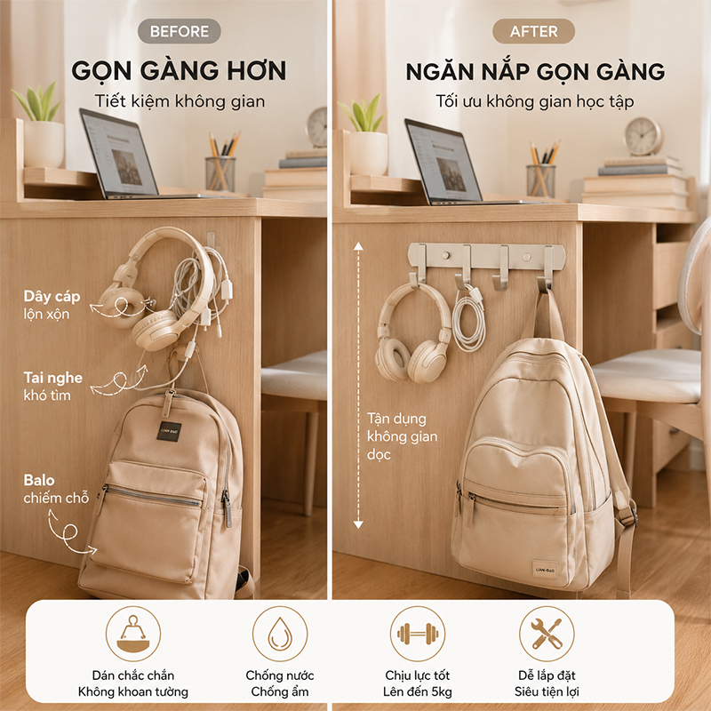 𝐎𝐥𝐢𝐟𝐞 Móc Treo Quần Áo Đa Năng Móc Treo Quần Áo Dán Trường Móc Dán Treo Đồ Chịu Lực Cây Treo Quần Áo Trong Phòng