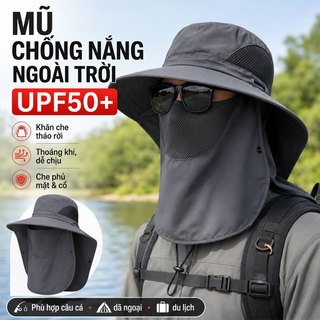 Mùa Hè Tia Ngoài Trời Che Nắng Mũ Lớn Vành MũChống Nắng Full Face Cover Mũ Câu Cá Mặt Che Nắng Đi bộ đường dài trại Tấm