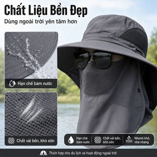 Mùa Hè Tia Ngoài Trời Che Nắng Mũ Lớn Vành MũChống Nắng Full Face Cover Mũ Câu Cá Mặt Che Nắng Đi bộ đường dài trại Tấm