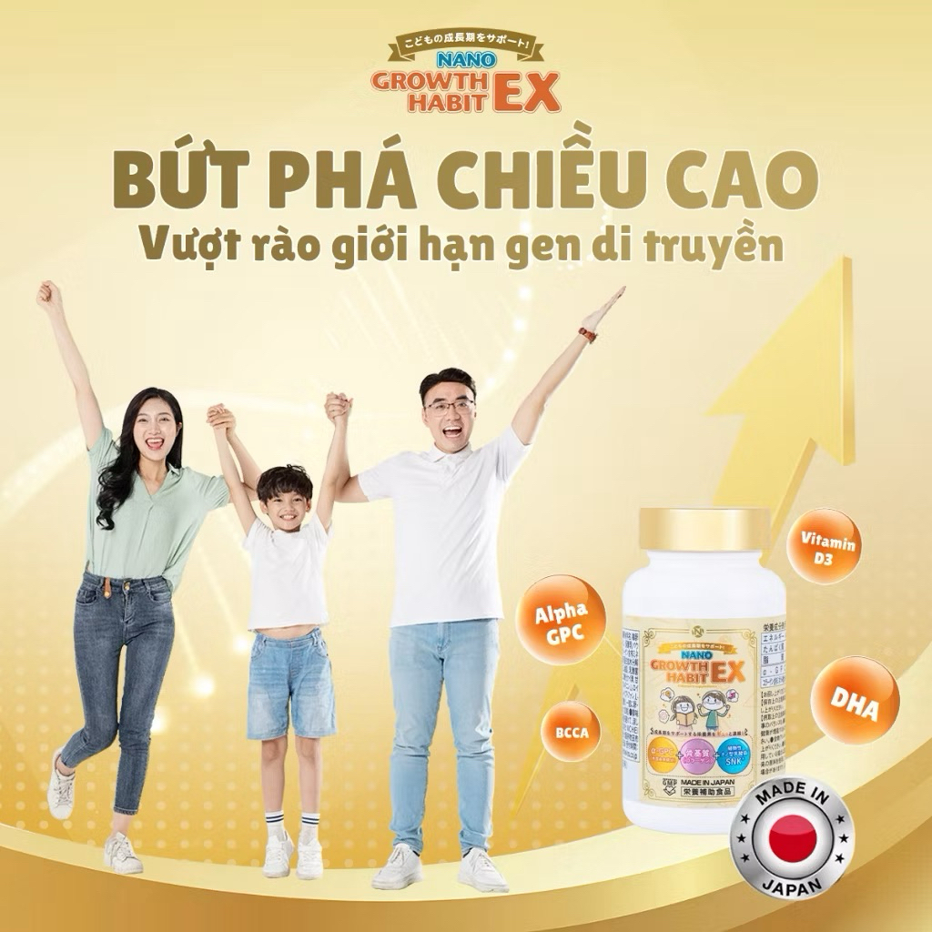[Liệu Trình Mua 3 Hộp Giảm 10%] Viên Uống Tăng Chiều Cao Và Phát Triển Trí Não Nano Growth Habit EX