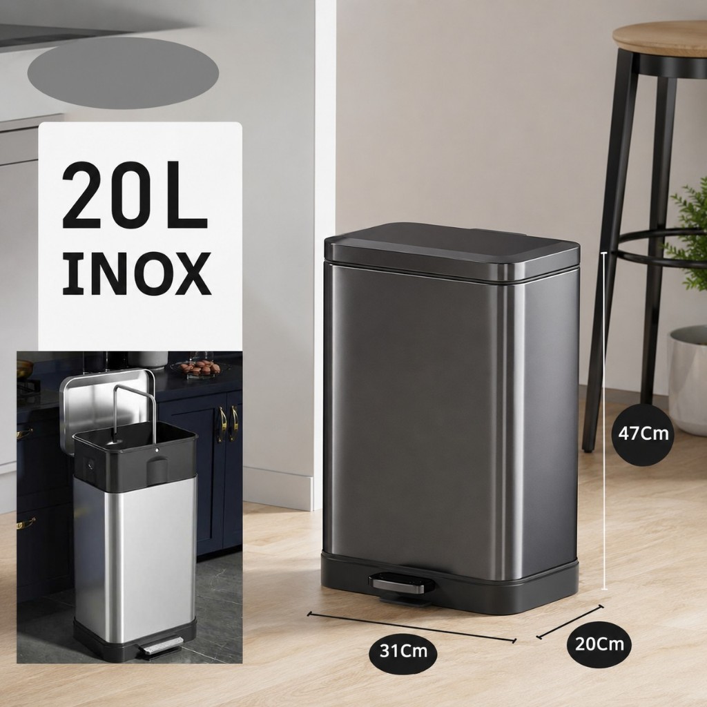 Thùng rác inox hàng thanh lý đủ size 5 lít , 8 lít, 10 lít, 12 lít, 15 lít , 18 lít ,20 lít ,22 lít