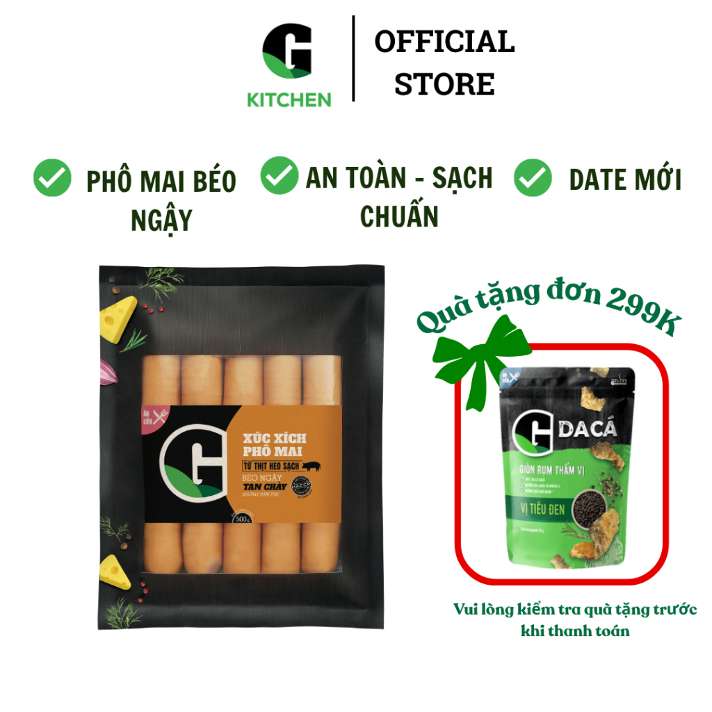 Xúc xích phô mai G Kitchen 500g [Giao HCM]