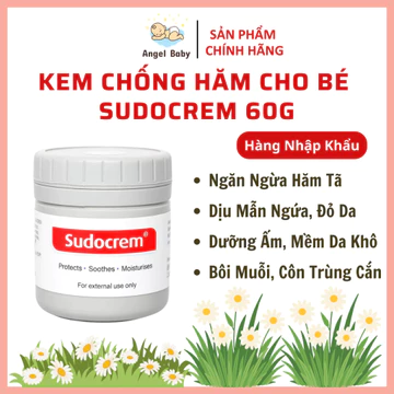 Kem chống hăm Sudocrem 60g cho bé, ngăn ngừa hăm, dịu mẫn ngứa, côn trùng cắn, dưỡng ẩm mềm da