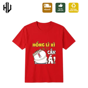 Áo thun tết 2026 - Áo phông hông lì xì cắn á chất thun mềm mịn thoáng mát co dãn tốt