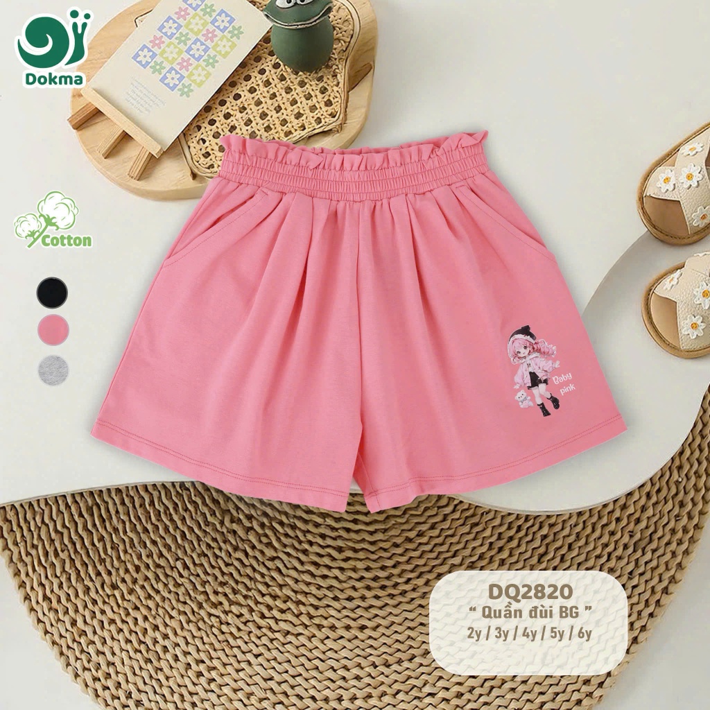 (11-25kg) Quần Cộc Cotton Bé Gái Dokma DQ2820