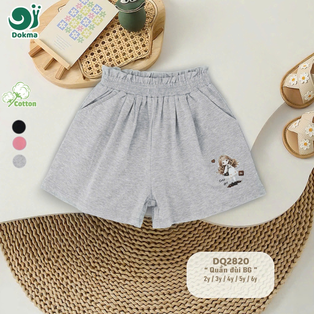(11-25kg) Quần Cộc Cotton Bé Gái Dokma DQ2820