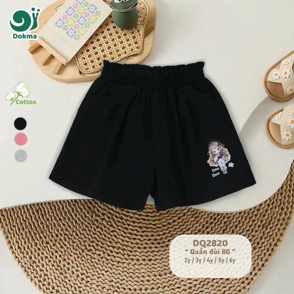 (11-25kg) Quần Cộc Cotton Bé Gái Dokma DQ2820