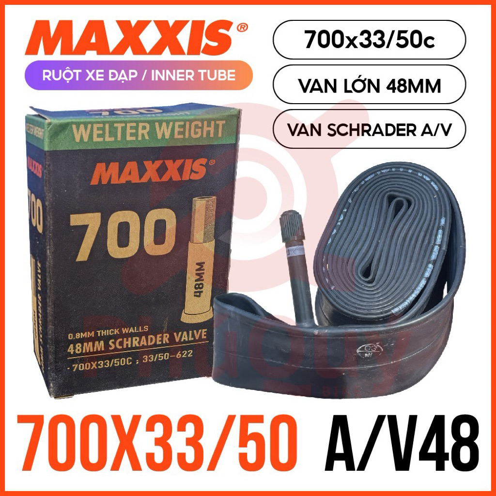 Ruột / Săm Xe Đạp MAXXIS 700x33/50 Van Xe Đạp 48MM & Van Honda 48MM
