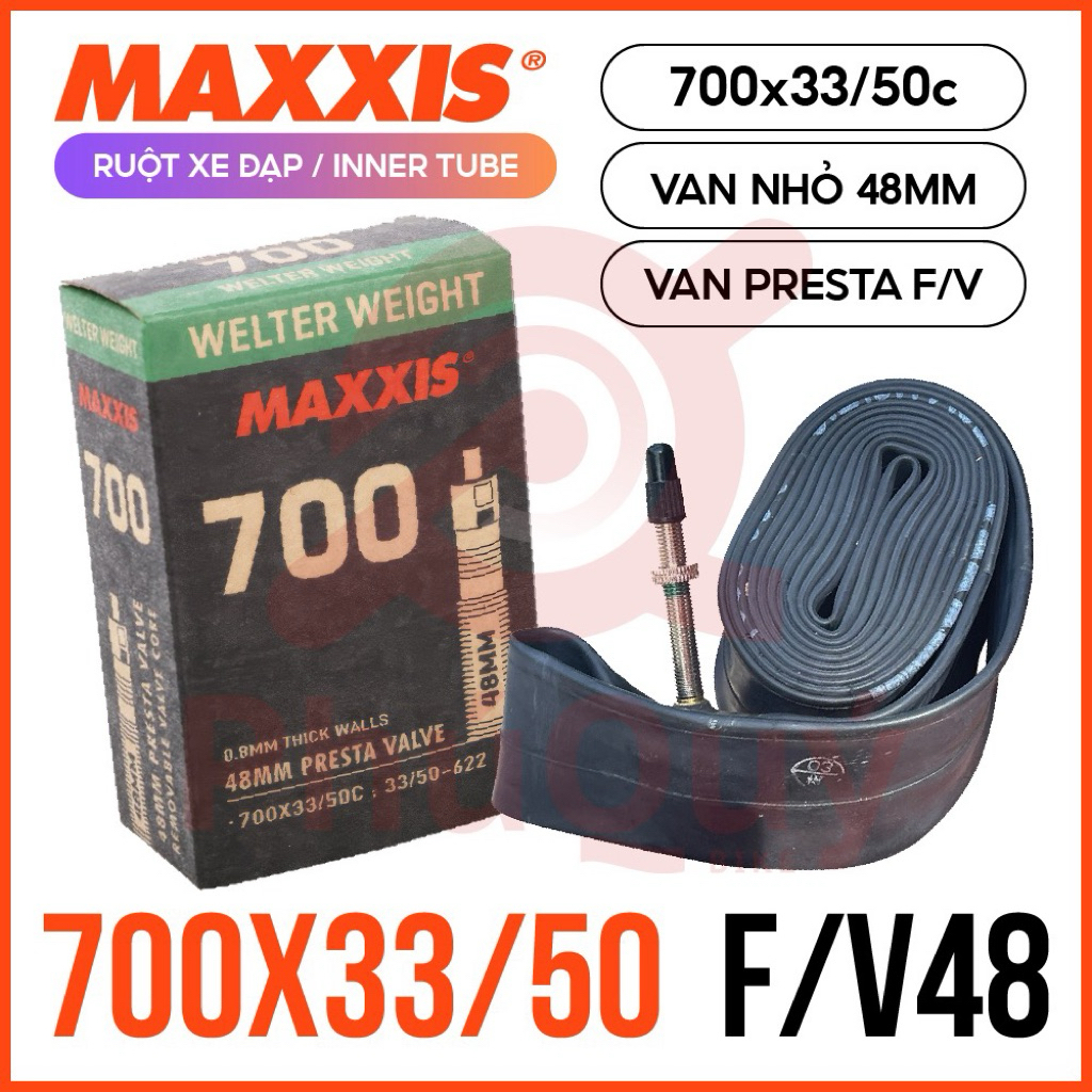 Ruột / Săm Xe Đạp MAXXIS 700x33/50 Van Xe Đạp 48MM & Van Honda 48MM