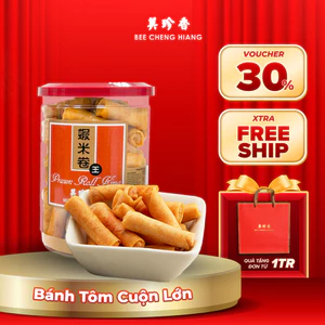 Bánh tôm cuộn lớn Bee Cheng Hiang 220G - Prawn Roll King 220G [DATE T08/2026]