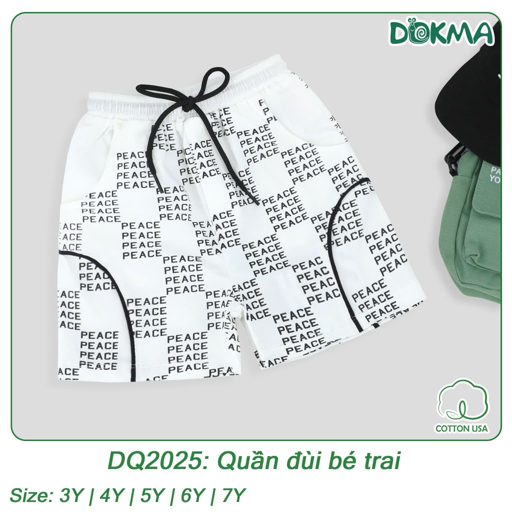 (12-22kg, 3-7Y) Quần Cộc Dokma, Quần Đùi Cotton, Da Cá Bé Trai DQ2025 DQ2808
