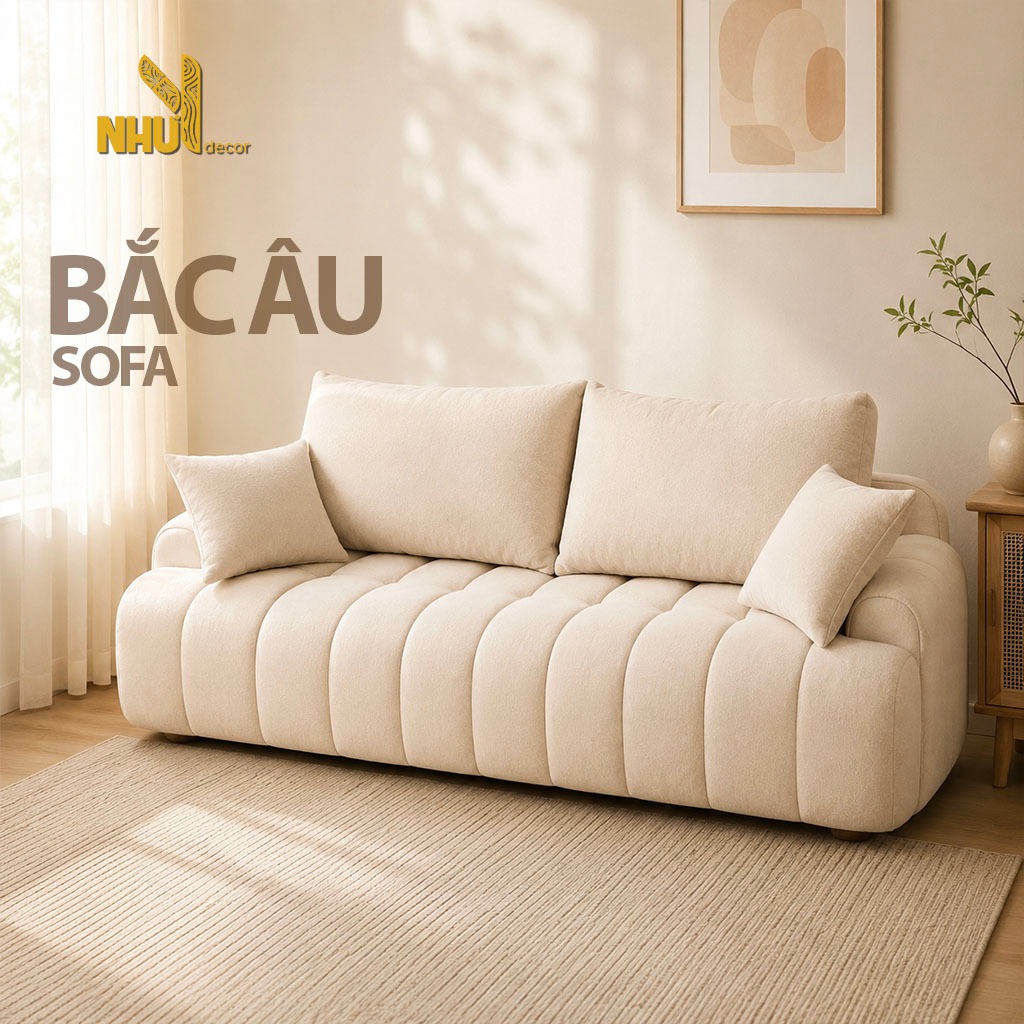 sofa Bắc Âu NHU Y DECOR tặng kèm 4 gối, đa dạng chất liệu và kích thước giao nhanh HCM
