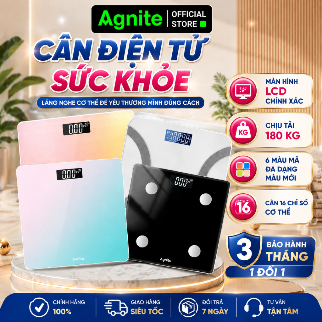 [TẶNG PIN] Cân Điện Tử Sức Khỏe Deli Mặt Kính Cường Lực Chịu tải 180kg Cân Sức Khỏe Có Bảo Hành
