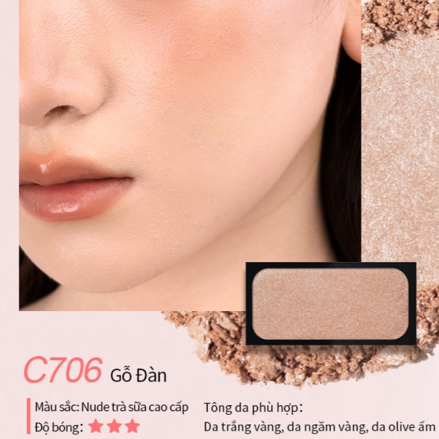 Combo 2 Ô Phấn Má Hồng Satin CHEERYEP Tiệp Da Tự Nhiên Sáng Da Không Lộ Phấn Kèm Hộp 2.2g x 2