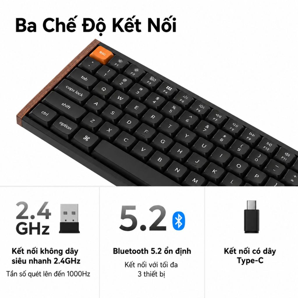 (Special Edition) Bàn phím cơ Keychron K3 Max SE Ultra Slim | Hot Swap | RGB | 2.4GHz&Bluetooth 5.2