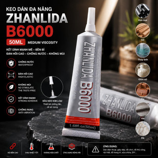 Keo dán DIY trong suốt B6000 đính đá trang sức dán vải trang trí đồ handmade đa năng 50ml 110ml