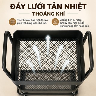 BMZAR Kệ Xe Đẩy Spa 3 Tầng Đa Năng Thép Carbon Có Tay Vịn Xe Đẩy Để Đồ Bỉm Sữa Chịu Lực Tốt