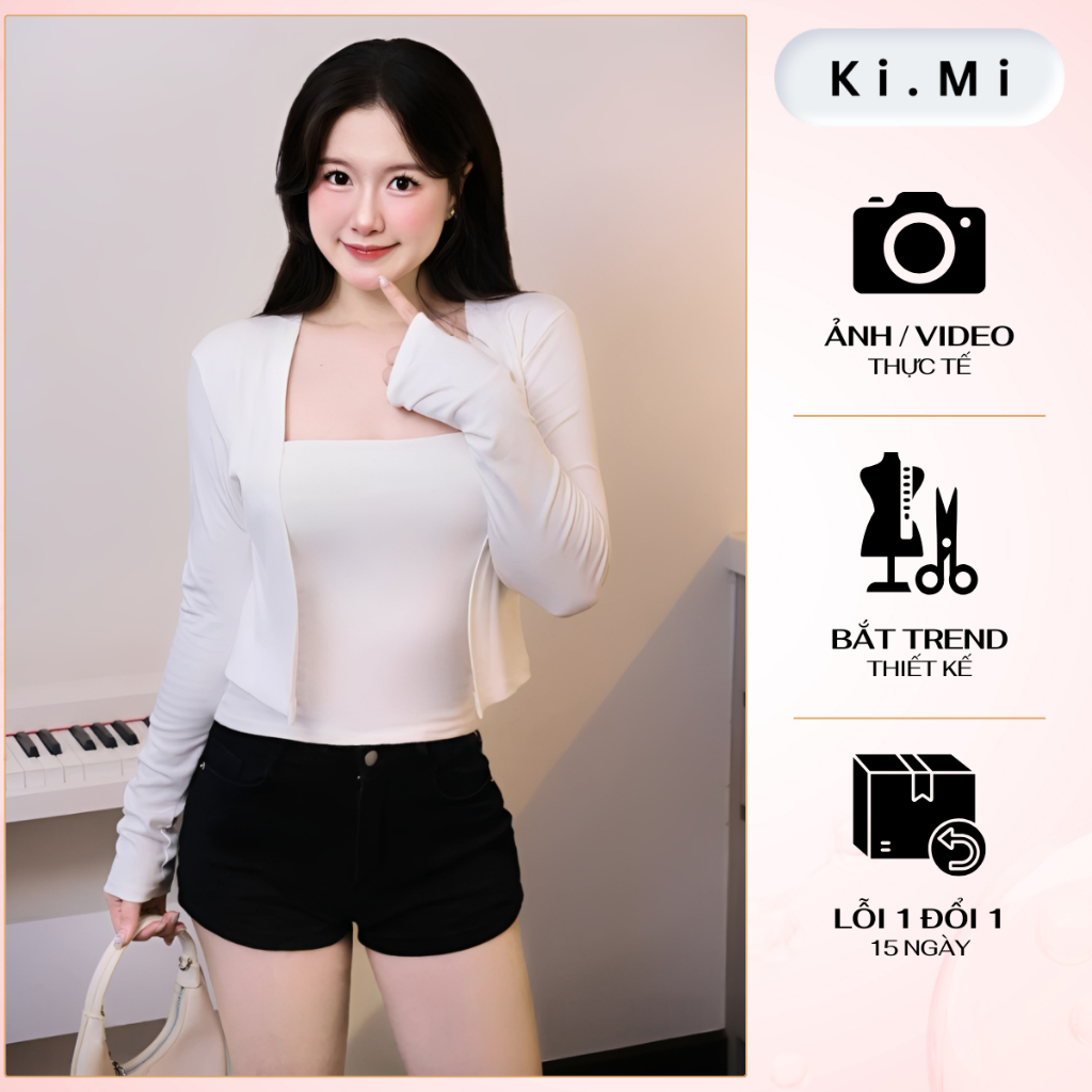 Áo Khoác Cardigan Nữ Dáng Vừa Form Suông Nhẹ Chất Liệu Cotton Mềm Mại Mặc Mùa Hè