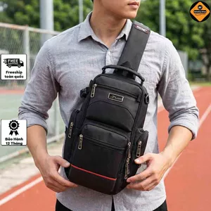 Túi đeo chéo nam đa năng Xbags Apex XB9103 gọn nhẹ sành điệu đen phối da!