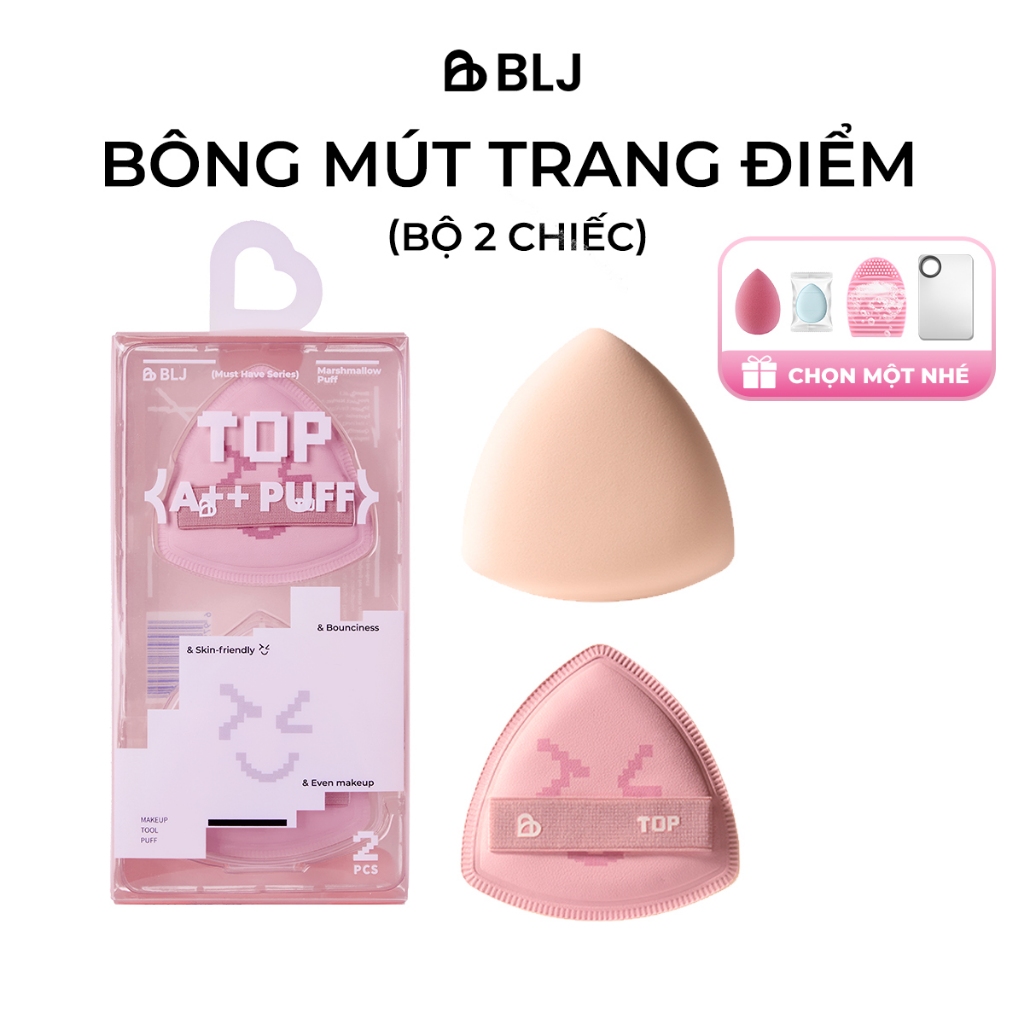 BLJ Bộ bông mút trang điểm A++ Mềm Mại Đàn Hồi Cao Tặng Kèm Hộp Đựng