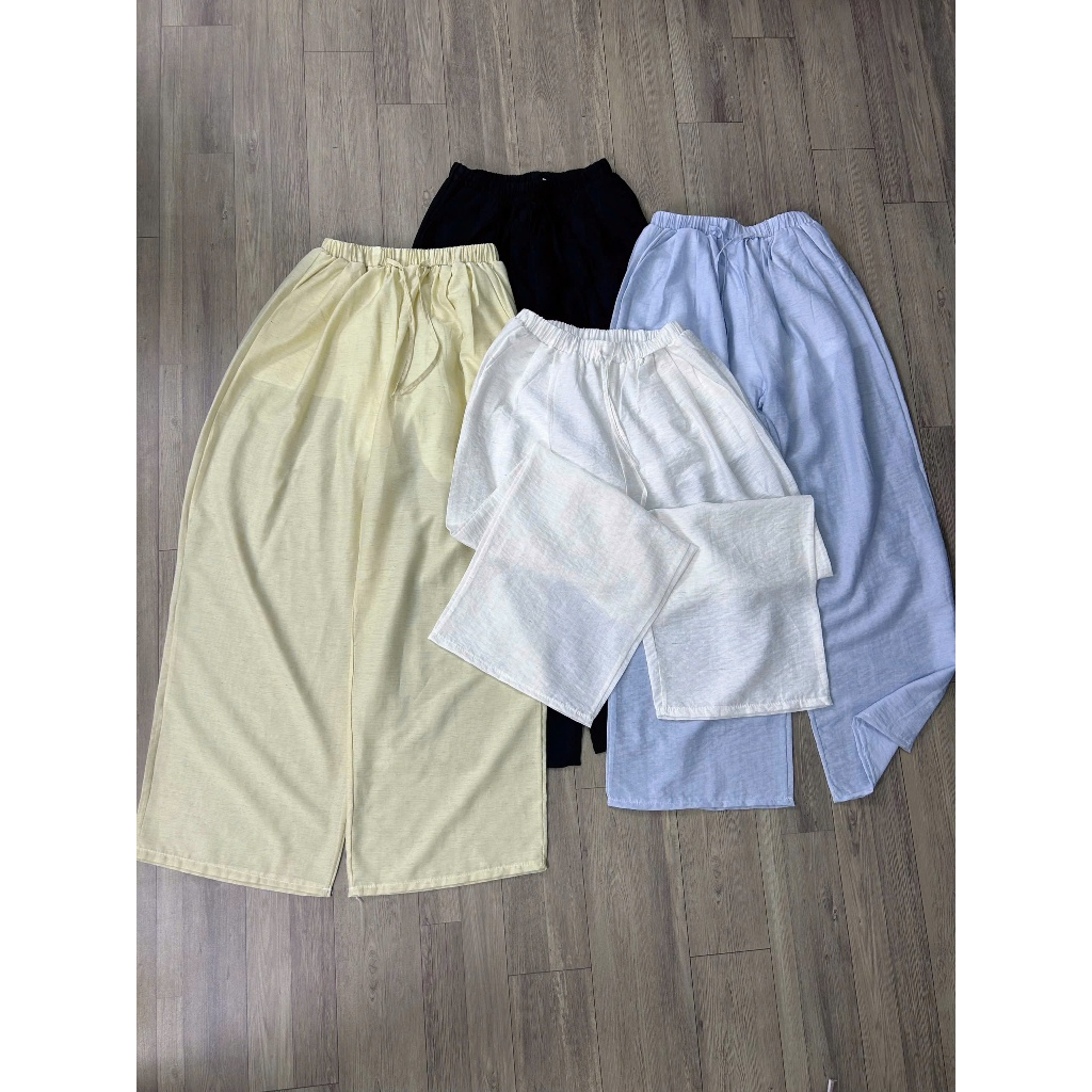 Quần Ống Suông Vải Linen Cạp Chun Co Giãn Thoải Mái Hàng Loại 1 Hot - Pena House