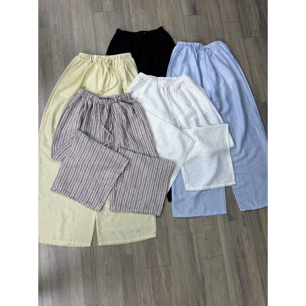 Quần Ống Suông Vải Linen Cạp Chun Co Giãn Thoải Mái Hàng Loại 1 Hot - Pena House