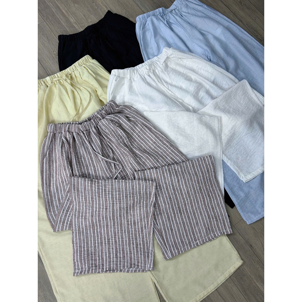 Quần Ống Suông Vải Linen Cạp Chun Co Giãn Thoải Mái Hàng Loại 1 Hot - Pena House