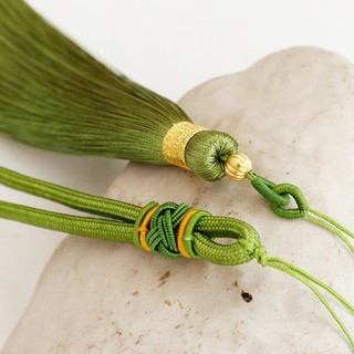 Dây treo ngọc bội 5mm Handmade kết đồng tâm tua rua