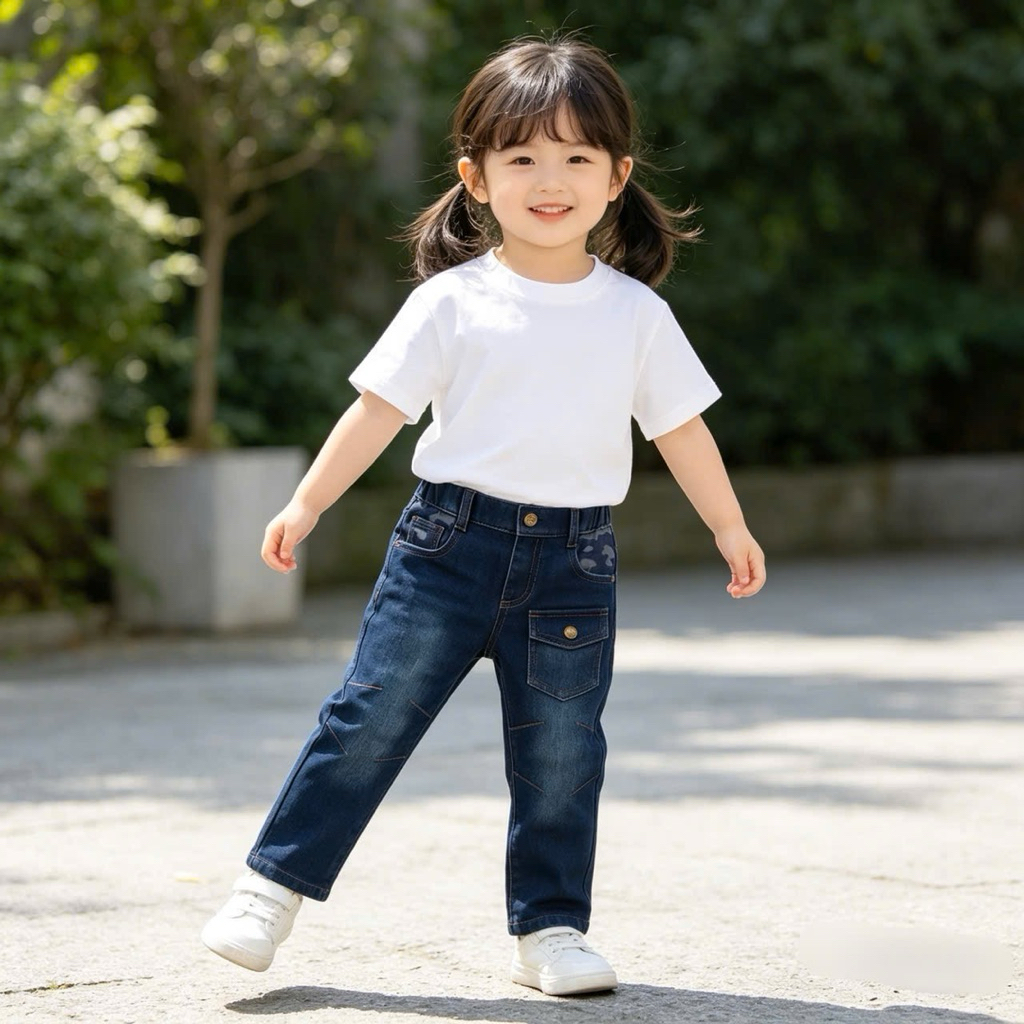 Quần Jean Bé Gái 6M-4T (5-17kg) Co Giãn Mềm Đẹp Dễ Thương Cho Bé E0317 L008 L097