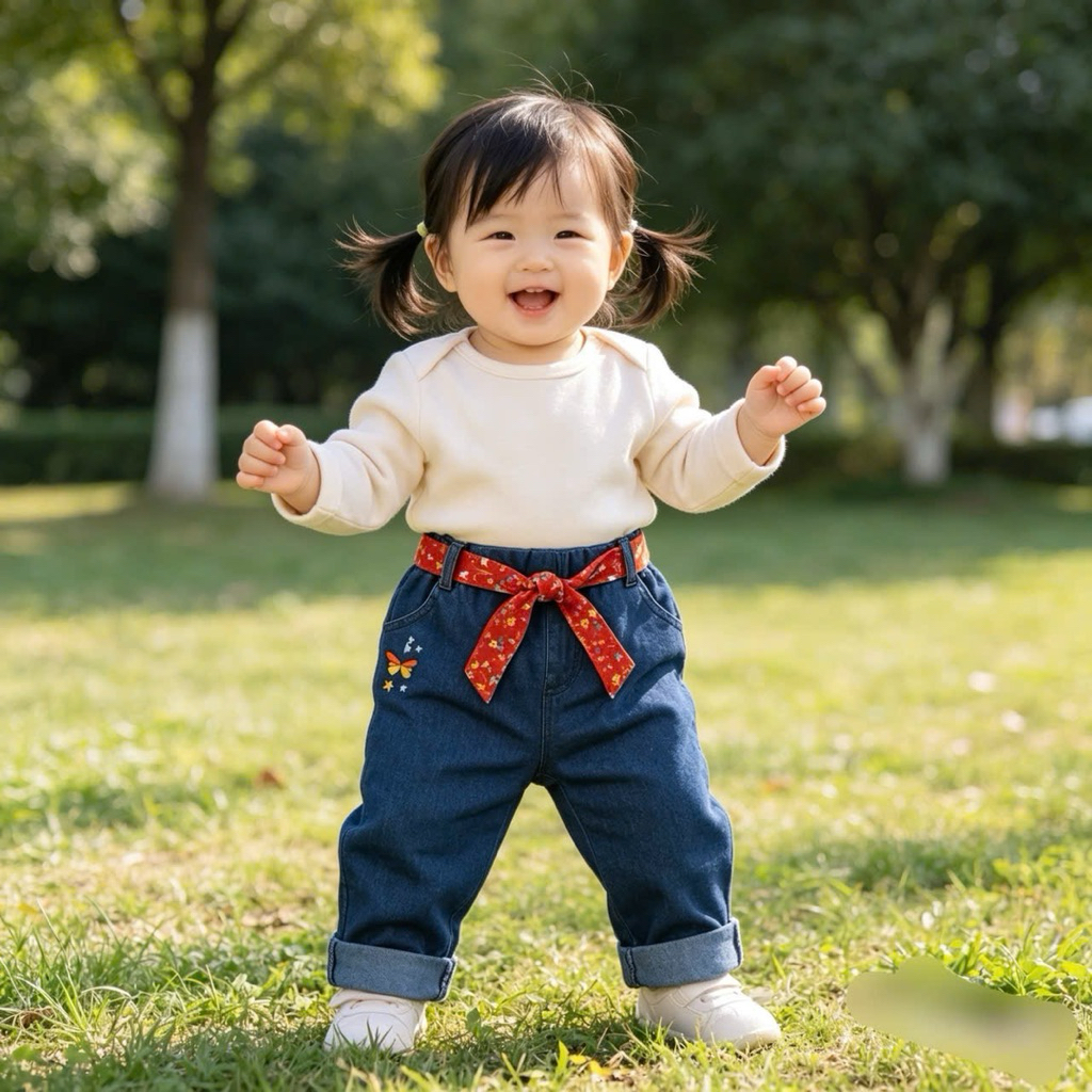 Quần Jean Bé Gái 6M-4T (5-17kg) Co Giãn Mềm Đẹp Dễ Thương Cho Bé E0317 L008 L097