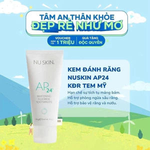 Kem đánh răng NUSKIN AP24 Làm Trắng Sạch Sâu Cho Hơi Thở Thơm Mát (hàng Mỹ tem Tiếng Anh)