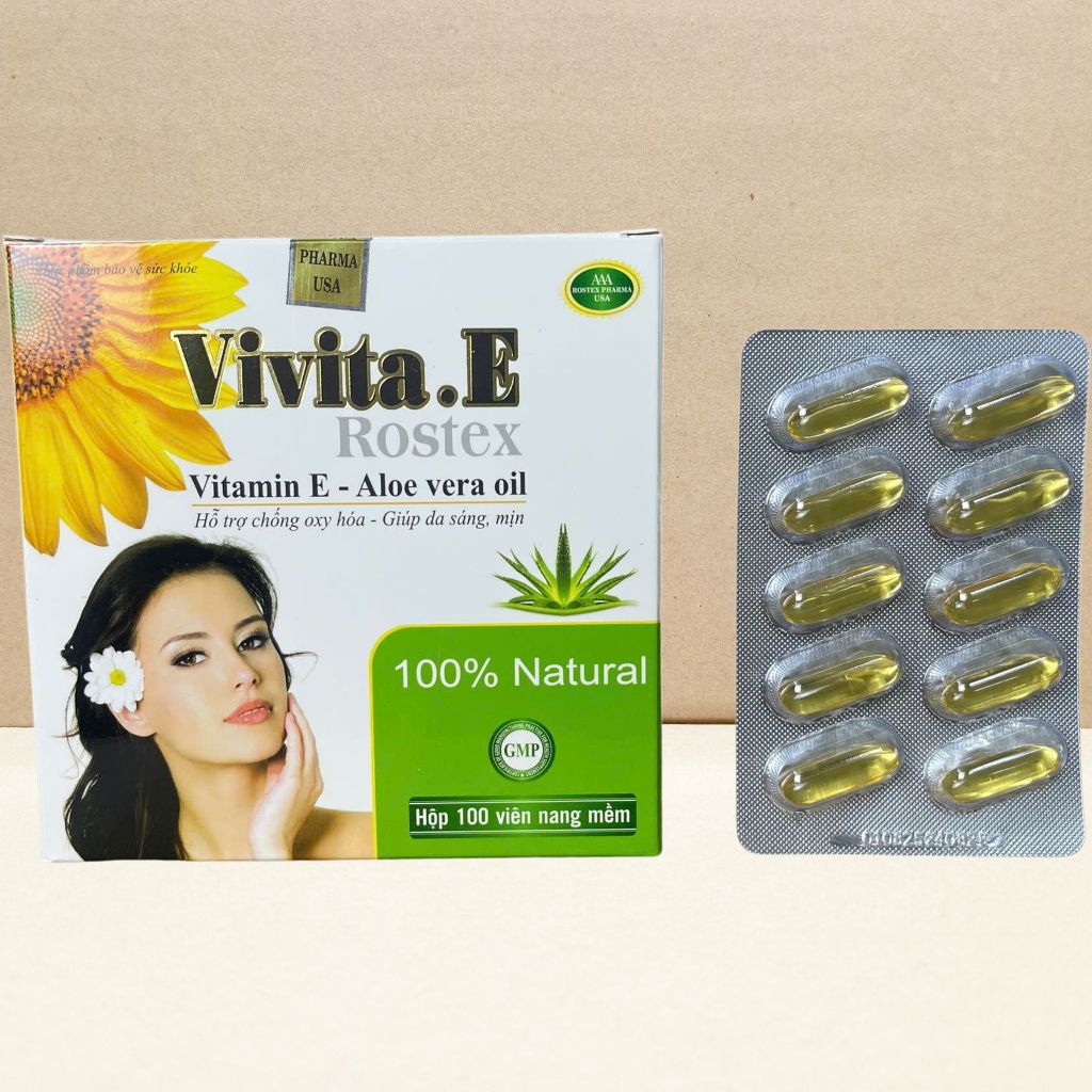Combo 5 Hộp Vivita.E Rostex Trắng 100 Viên - Rostex - Vinaphar - Vitamin Chữa Lành