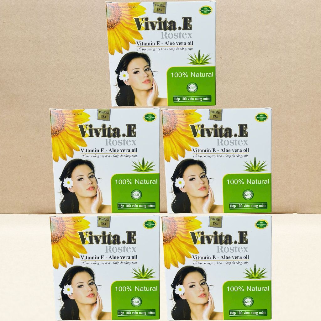 Combo 5 Hộp Vivita.E Rostex Trắng 100 Viên - Rostex - Vinaphar - Vitamin Chữa Lành