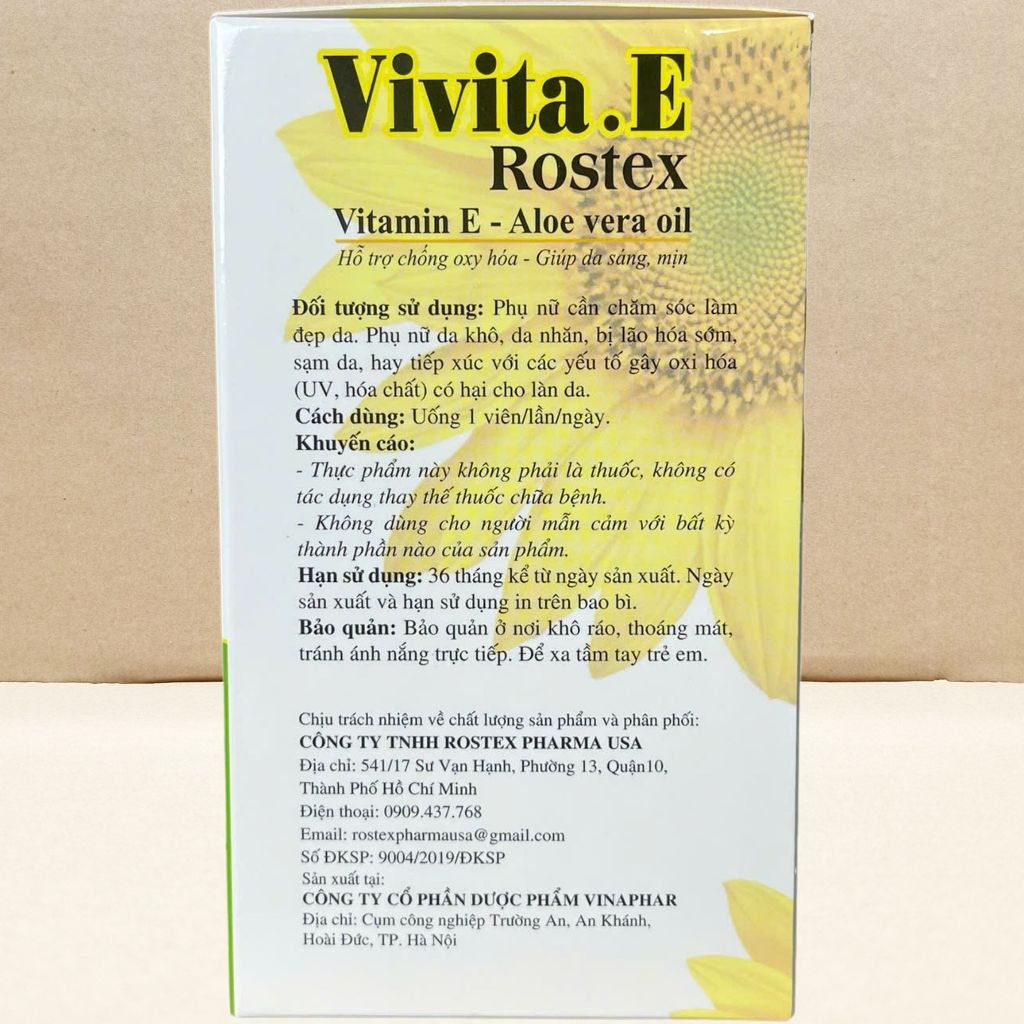Combo 5 Hộp Vivita.E Rostex Trắng 100 Viên - Rostex - Vinaphar - Vitamin Chữa Lành