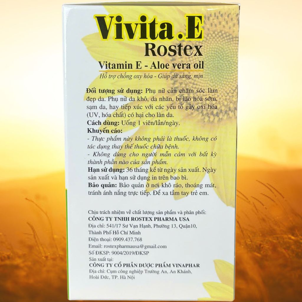 Vivita.E Rostex Trắng 100 Viên - Rostex - Vinaphar - Vitamin Thanh Lọc