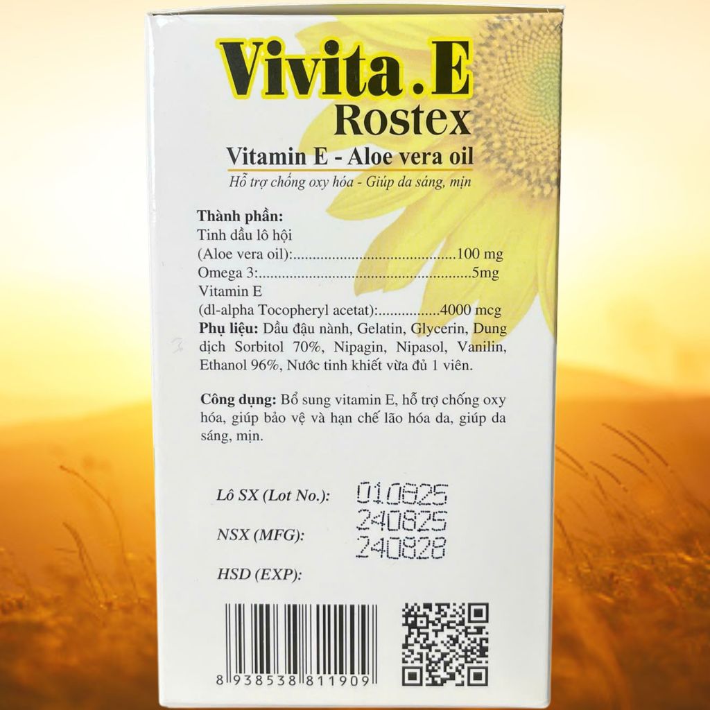 Vivita.E Rostex Trắng 100 Viên - Rostex - Vinaphar - Vitamin Thanh Lọc
