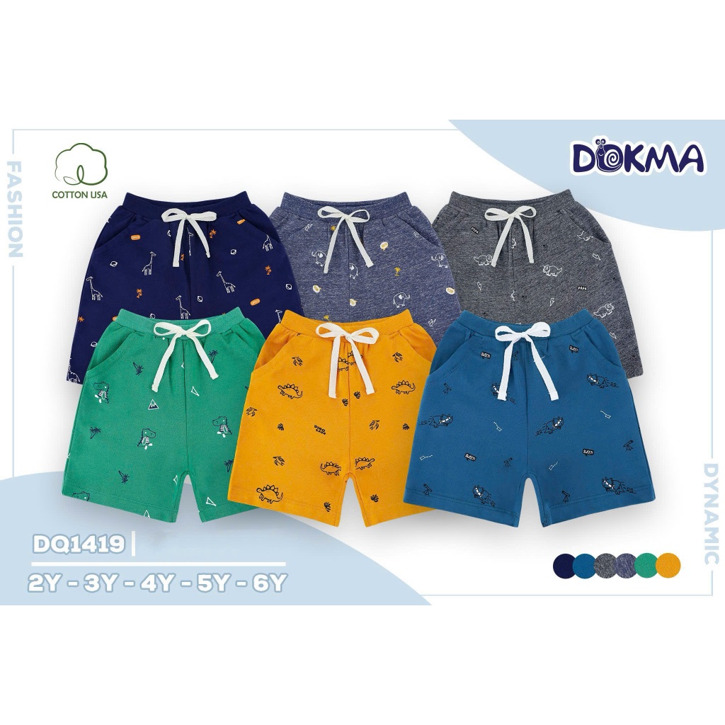 (11-19kg, 2-6Y) Quần Ngố, Quần Short Thể Thao Thời Trang Dokma DQ1419 DQ2777 DQ2867 DQ1423