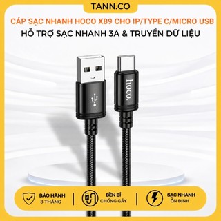 [Chính Hãng] Cáp Sạc Nhanh HOCO X89 Cho Type C / Ip / Micro USB , Tốc Độ 2.4A Và Truyền Dữ Liệu (Kèm Hộp)