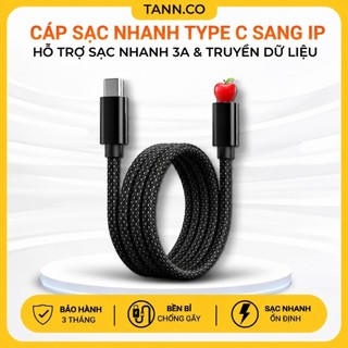 [CHUẨN PD] Cáp Sạc Nhanh TypeC Sang Ip Công Suất 20W Bọc Dù | Hỗ Trợ 3A & Truyền Dữ Liệu Lớn